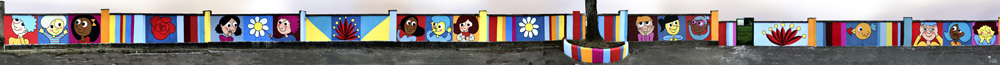 mural izas azulpatio ceip gerardo diego completo