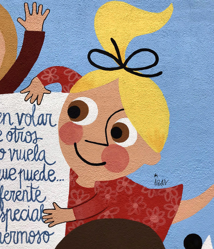 mural izas azulpatio ceip nueva segovia detalle 10