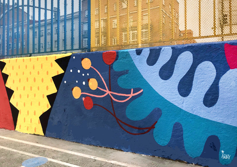 mural izas azulpatio ceip juan ramón jiménez detalle 3