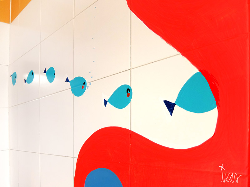 mural izas azulpatio CEIP Edardo Rojo baños primaria I 4