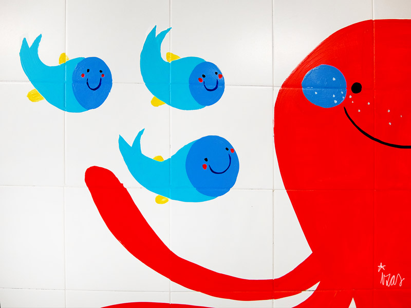 mural izas azulpatio CEIP Edardo Rojo baños primaria II 11