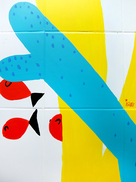 mural izas azulpatio CEIP Edardo Rojo baños profes 11