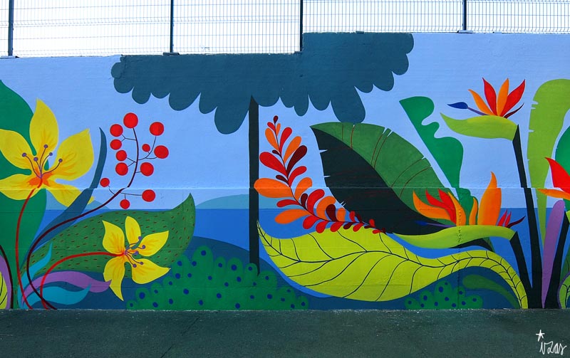 mural izas azulpatio ceip asturias detalle 20