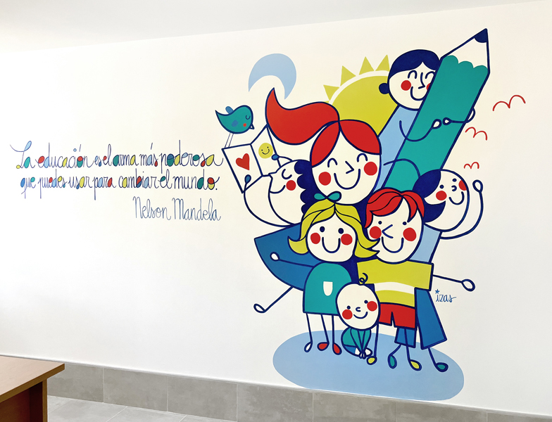 mural izas azulpatio cei virgen del mar despacho 1
