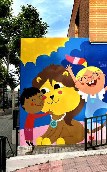 mural izas azulpatio ceip leon felipe detalle 20