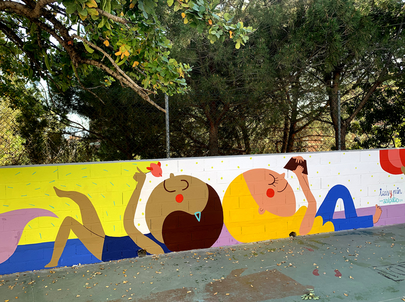 mural izas azulpatio ceip rafael alberti detalle 3